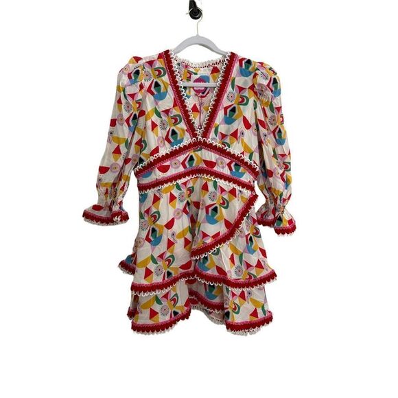 CeliaB Gracia V-Neck Tiered Mini Dress Dress Multicolor Women's Size S - Picture 3 of 8